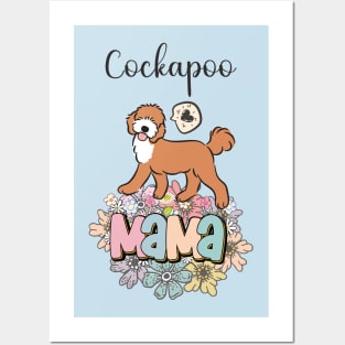 Red and White Cockapoo Mama 4 Posters and Art